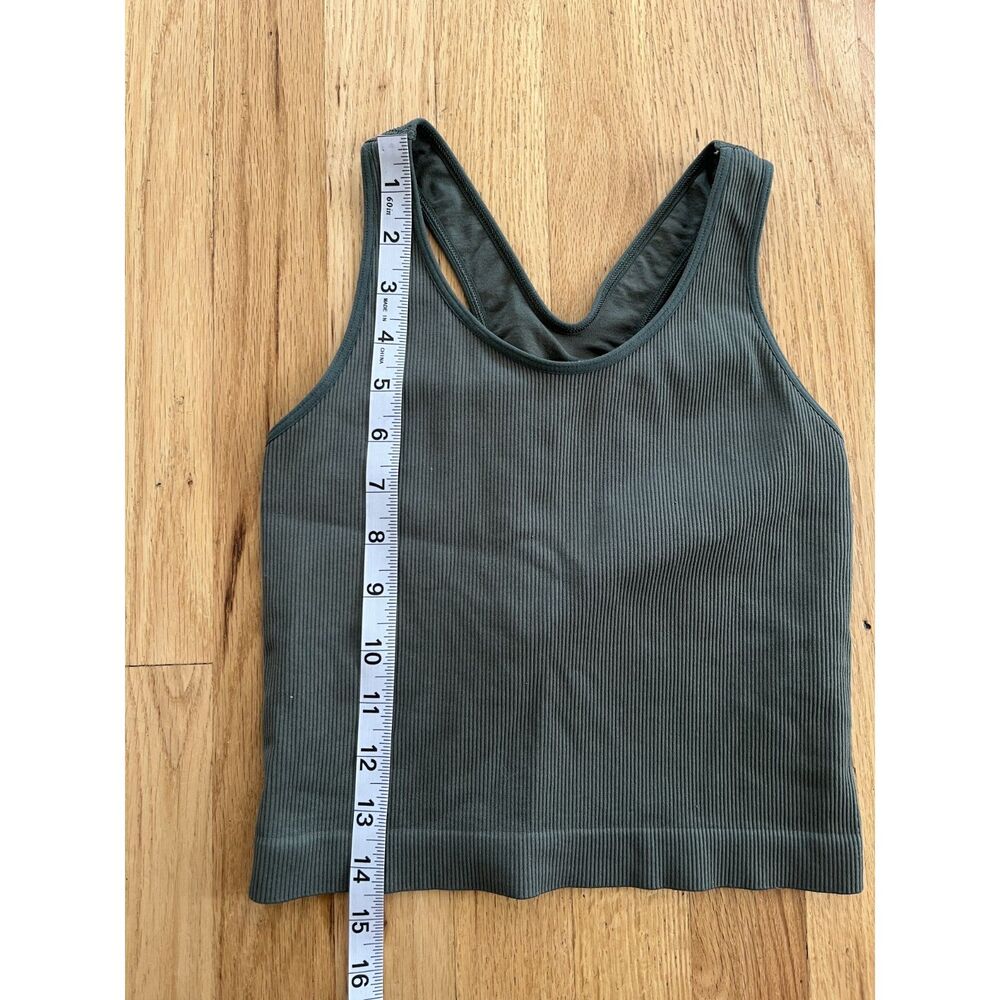 DSG Sports Bra Olive Ribbed Tank Top‎ S - Picture 4 of 5
